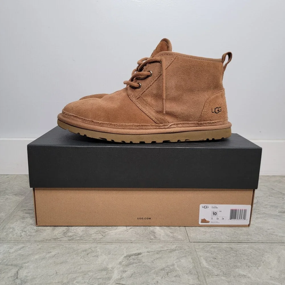 UGG Men's Lace Up Suede Neumel Chukka Boots Chestnut Size 10